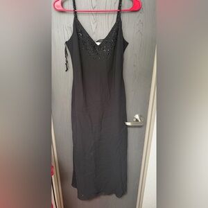 Evan Picone Black Beaded Evening Dress